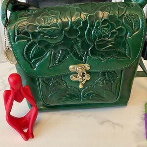 Patricia Nash Green Embossed Leather Bag